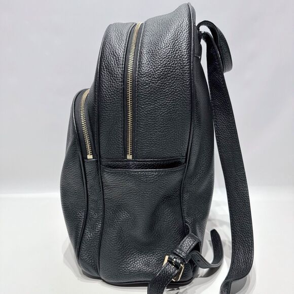 Michael By Michael Kors Black Pebble Leather Backpack Gold Hardware - Picture 5 of 16